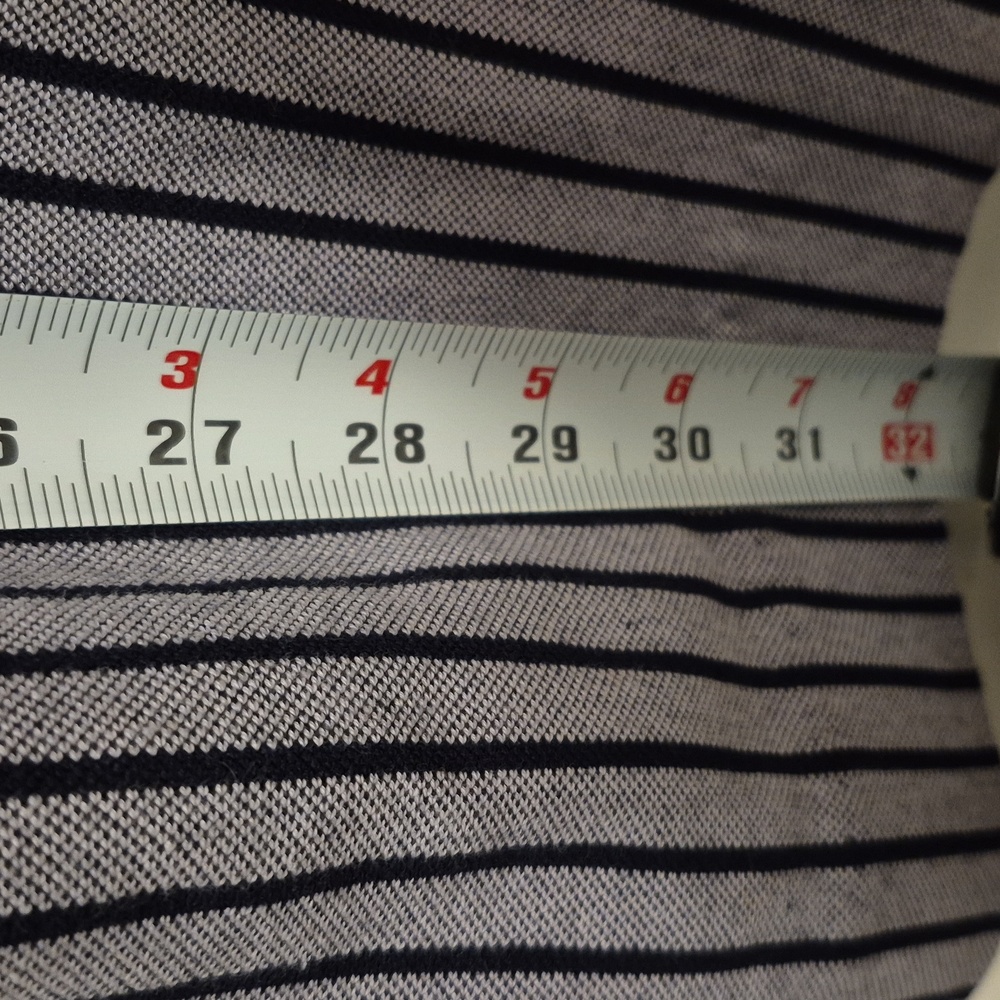 Cabi Mock Neck Stripe Coat Cotton Blend 3 quarter sleeve - Picture 6 of 9